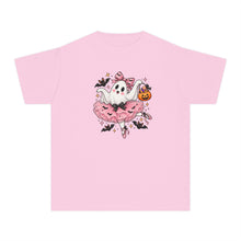 Load image into Gallery viewer, Kids Halloween Ghost Ballerina T‑Shirt — Cute Pumpkin &amp; Bat Costume Tee