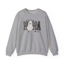 Load image into Gallery viewer, Mama Halloween ghost sweatshirt | Spooky Mama crewneck, spiderweb bats