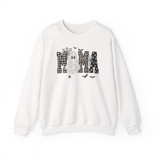 Load image into Gallery viewer, Mama Halloween ghost sweatshirt | Spooky Mama crewneck, spiderweb bats