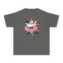 Load image into Gallery viewer, Kids Halloween Ghost Ballerina T‑Shirt — Cute Pumpkin &amp; Bat Costume Tee
