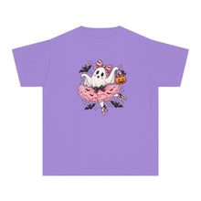 Load image into Gallery viewer, Kids Halloween Ghost Ballerina T‑Shirt — Cute Pumpkin &amp; Bat Costume Tee