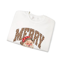 Load image into Gallery viewer, Merry Leopard Santa Crewneck Sweatshirt