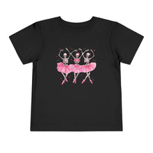 Load image into Gallery viewer, Toddler Tee - Pink Ballerina Skeletons Dance Graphic