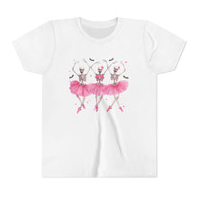 Load image into Gallery viewer, Youth Tee — Pink Ballet Skeletons Ballerina Dance Shirt