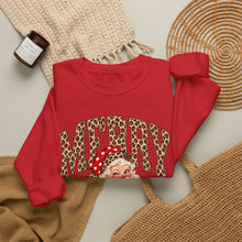 Load image into Gallery viewer, Merry Leopard Santa Crewneck Sweatshirt