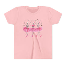 Load image into Gallery viewer, Youth Tee — Pink Ballet Skeletons Ballerina Dance Shirt