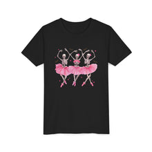 Load image into Gallery viewer, Youth Tee — Pink Ballet Skeletons Ballerina Dance Shirt