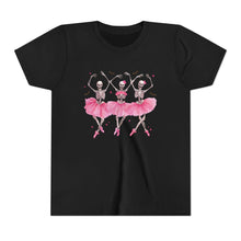 Load image into Gallery viewer, Youth Tee — Pink Ballet Skeletons Ballerina Dance Shirt