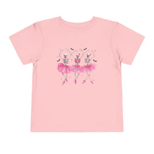 Load image into Gallery viewer, Toddler Tee - Pink Ballerina Skeletons Dance Graphic