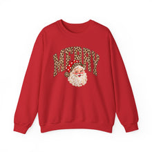 Load image into Gallery viewer, Merry Leopard Santa Crewneck Sweatshirt
