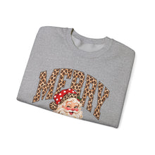 Load image into Gallery viewer, Merry Leopard Santa Crewneck Sweatshirt