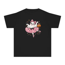 Load image into Gallery viewer, Kids Halloween Ghost Ballerina T‑Shirt — Cute Pumpkin &amp; Bat Costume Tee