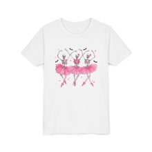 Load image into Gallery viewer, Youth Tee — Pink Ballet Skeletons Ballerina Dance Shirt