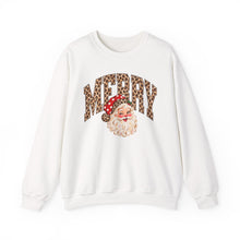 Load image into Gallery viewer, Merry Leopard Santa Crewneck Sweatshirt