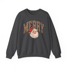Load image into Gallery viewer, Merry Leopard Santa Crewneck Sweatshirt