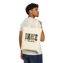Load image into Gallery viewer, Dance Mom Canvas Tote Bag — Leopard Print "DANCE Mom" Design