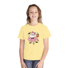 Load image into Gallery viewer, Kids Halloween Ghost Ballerina T‑Shirt — Cute Pumpkin &amp; Bat Costume Tee
