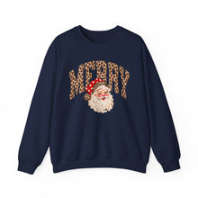 Load image into Gallery viewer, Merry Leopard Santa Crewneck Sweatshirt