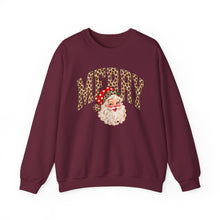 Load image into Gallery viewer, Merry Leopard Santa Crewneck Sweatshirt