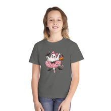 Load image into Gallery viewer, Kids Halloween Ghost Ballerina T‑Shirt — Cute Pumpkin &amp; Bat Costume Tee