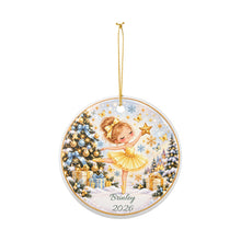 Load image into Gallery viewer, Personalized Ballerina Christmas Ornament – Cute Golden Dancer Holiday Decoration (Name &amp; Year)