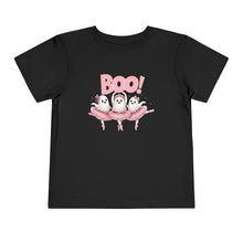 Load image into Gallery viewer, Pink 'BOO!' Ghost Trio toddler tee | Cute Halloween kids shirt