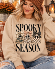 Load image into Gallery viewer, Spooky Season ghosts graphic Sweatshirt | Halloween pumpkin bow design