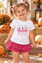 Load image into Gallery viewer, Toddler Tee - Pink Ballerina Skeletons Dance Graphic