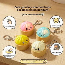 Load image into Gallery viewer, Cute Kawaii Dumpling Fidget Toys Mechanical Switch Clicker Light Up Dim Sum Bao Bun Keychain Stress Relief For Backpack Adults