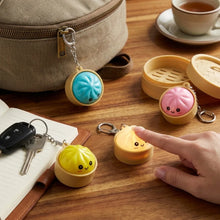 Load image into Gallery viewer, Cute Kawaii Dumpling Fidget Toys Mechanical Switch Clicker Light Up Dim Sum Bao Bun Keychain Stress Relief For Backpack Adults