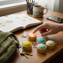 Load image into Gallery viewer, Cute Kawaii Dumpling Fidget Toys Mechanical Switch Clicker Light Up Dim Sum Bao Bun Keychain Stress Relief For Backpack Adults