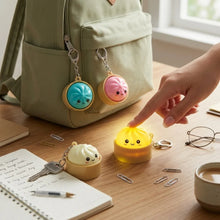 Load image into Gallery viewer, Cute Kawaii Dumpling Fidget Toys Mechanical Switch Clicker Light Up Dim Sum Bao Bun Keychain Stress Relief For Backpack Adults