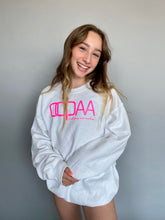 Load image into Gallery viewer, New White Crewneck with Neon Logo
